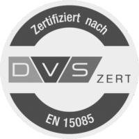 Logo des DVS ZERT EN 15085 Zertifikates