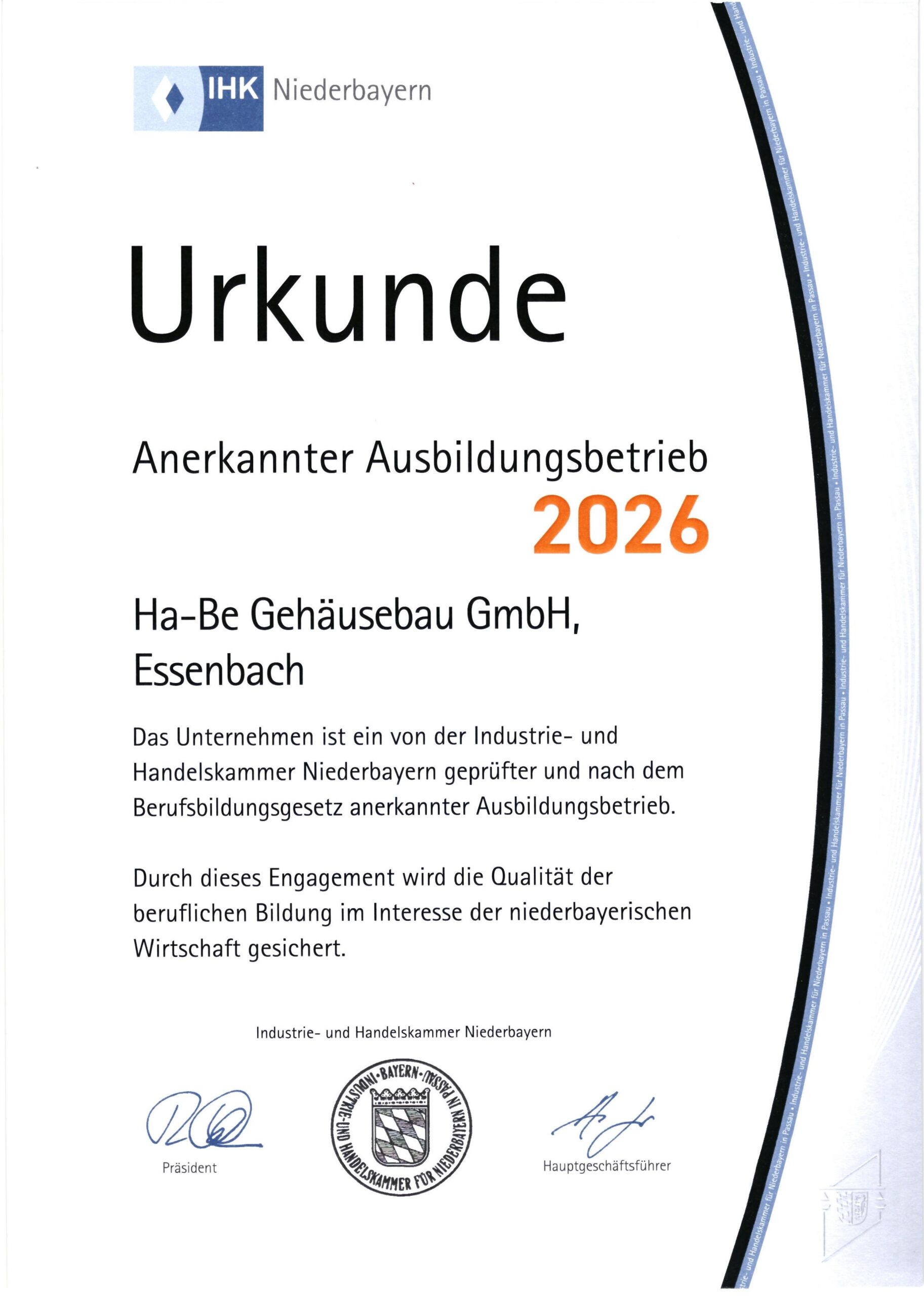 Wir gestalten Zukunft – als anerkannter Ausbildungsbetrieb!